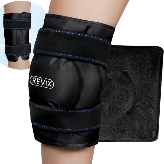 REVIX 19" Extra Large Knee Ice Pack Wrap Around Entire Knee, Reusable Gel Cold Pack for Discomfort and Post-Workout Fatigue, Cold Compress, Enhance Comfort and Recovery