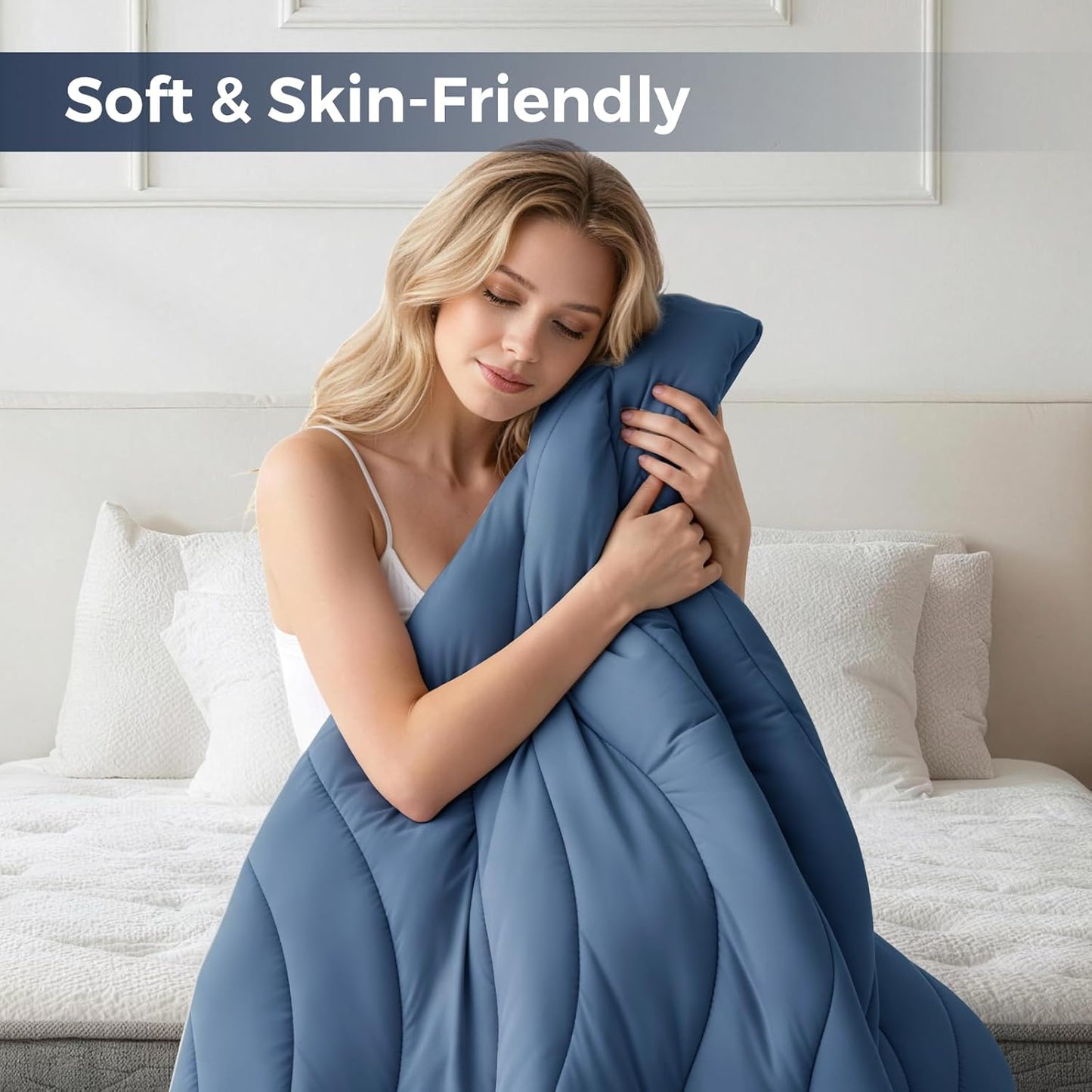 EASELAND Cooling Mattress Pad Queen Size for Hot Sleepers Pillow Top Mattress Cover Quilted Fitted Mattress Protector Breathable Mattress Topper with 8-21" Deep Pocket(60x80 Inches,Light Grey)