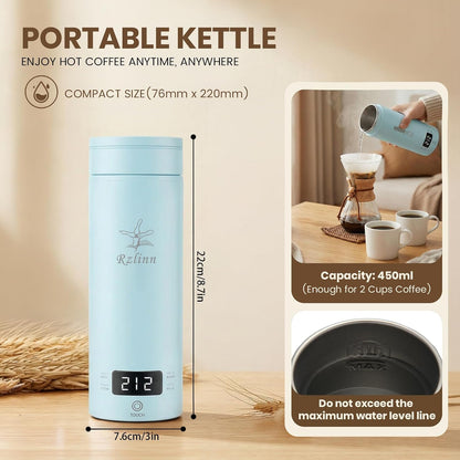 Portable Electric Kettle For Travel, 120V, 450ml, 4 Temperature Control