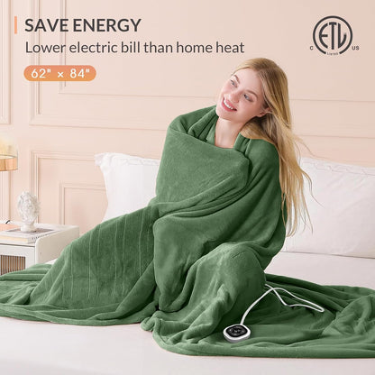 HOMLYNS LuxeHeat Heated Blanket Electric Blanket, Soft Flannel Sherpa Heated Throw, Heating Blanket with 5 Heat Settings, 3 hrs Timer Auto Shut Off (50x60 inches, Purple), Only for 120V Voltage Use