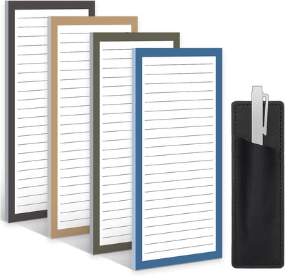 Thboxes 4 Pack Magnetic Note Pad for Fridge with Pen Holder, Totally 200 Sheets Grocery List Magnet Pad for Refrigerator Magnetic Shopping List Pad（Fruit Design）
