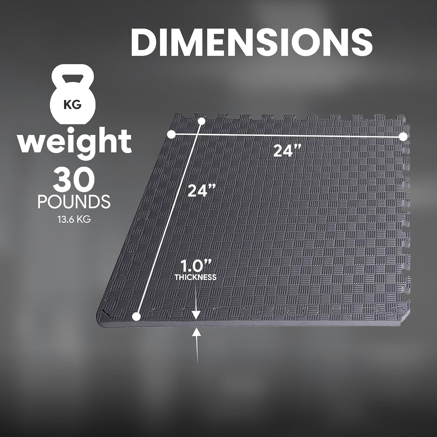 BalanceFrom Puzzle Exercise Mat 1/2" Thick, EVA Interlocking Foam Floor | Tiles for Home Gym, Mat for Home Workout Equipment, Floor Padding for Kids, Black, 24 in x 24 in x 1/2 in, 144 Sq Ft-36 Tiles