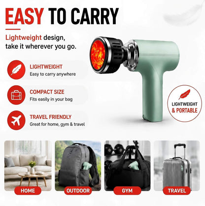 Massage Gun with Heat, Powerful Warming Massage, Home & Travel,Green