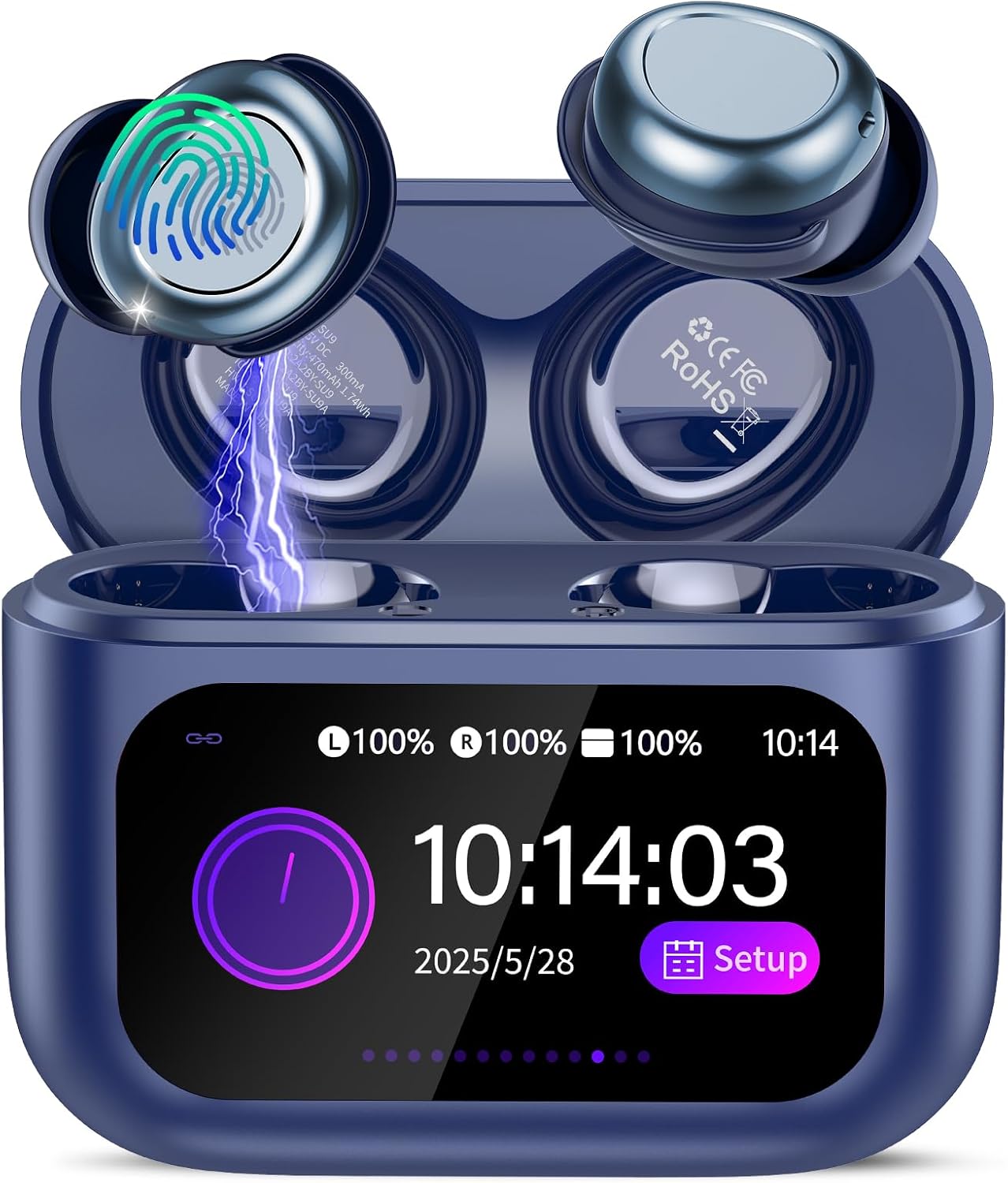 Sleep Earbuds Bluetooth 5.4 in Ear Touch Screen Sleep Headphones, Small Design Mini Sleep Earbuds for Side Sleepers with Sleep Mode, 48H Playtime Sleep Earphones Clear Calls, Raven Black