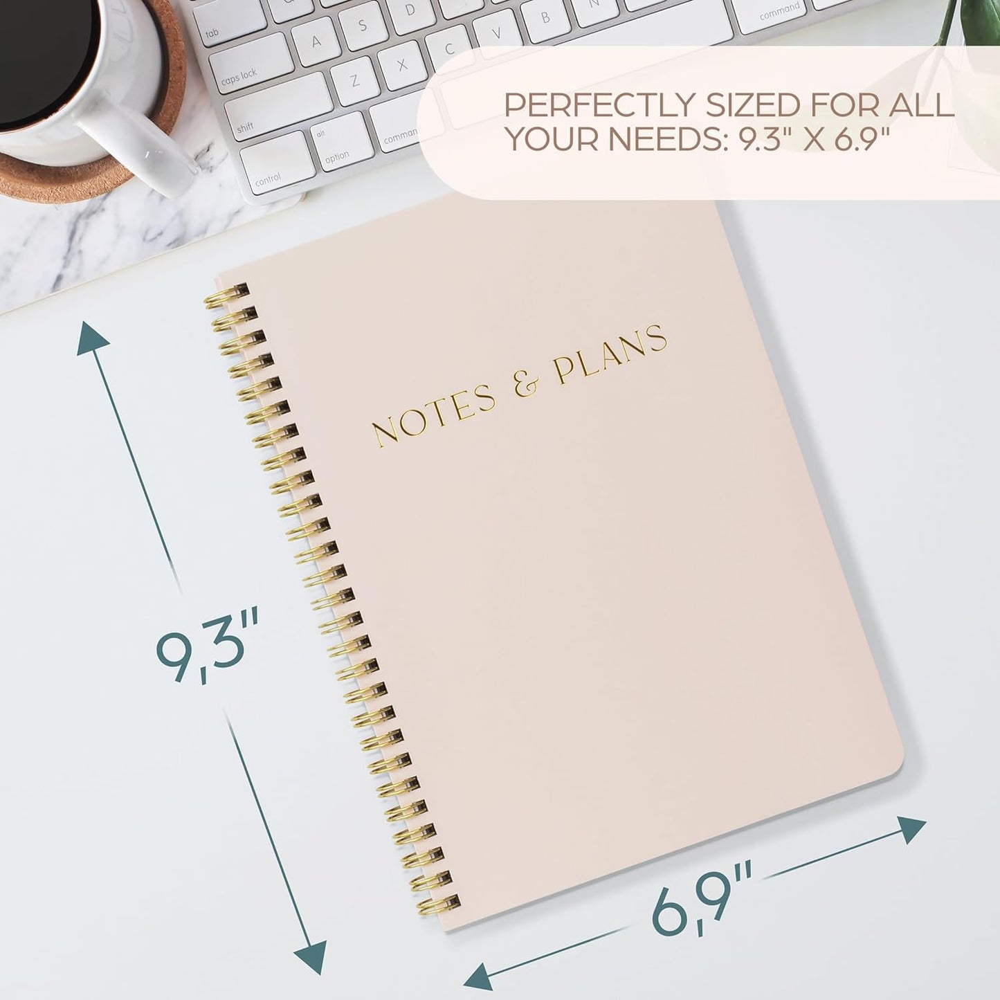 Beautiful Daily Planner And Notebook With Hourly Schedule - Aesthetic Spiral To do List Notepad to Easily Organize Your Tasks And Appointments - Stylish Book And School Or Office Supplies For Women