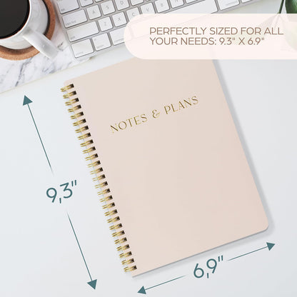 Beautiful Daily Planner And Notebook With Hourly Schedule - Spiral Notebook