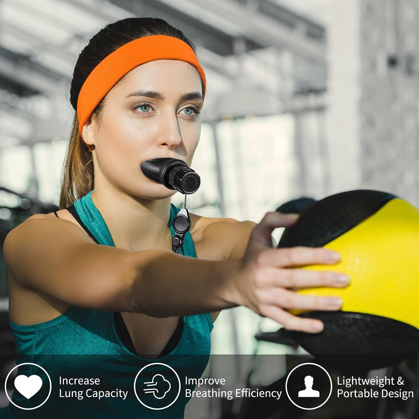 Breathing Trainer for Portable Lung Trainer, Breathing Resistance Trainer for Daily Fitness Training, Breathing Trainer for Lungs Different Fitness Needs & Easy to Clean.