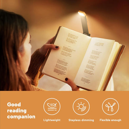 86lux Book Light, Rechargeable Reading Lights for Books in Bed, Ultralight Clip-on LED Bookmark Lamp with 3 Amber Colors & Stepless Dimming for Night Reading for Book Lovers, Papaya Orange
