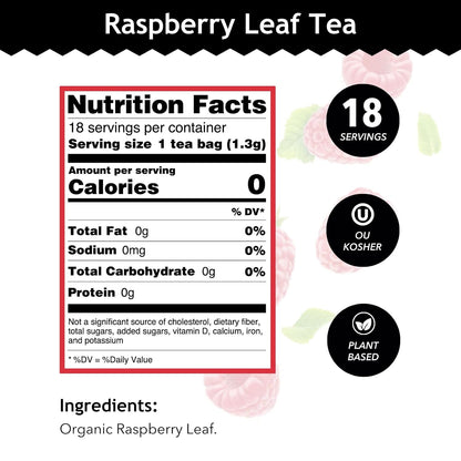 Buddha Teas Organic Raspberry Leaf Tea - Herbal Tea, Caffeine Free