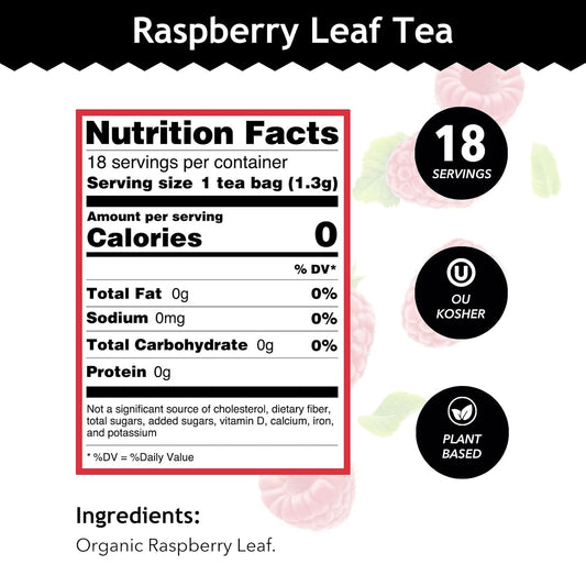 Buddha Teas Organic Raspberry Leaf Tea - Herbal Tea, Caffeine Free