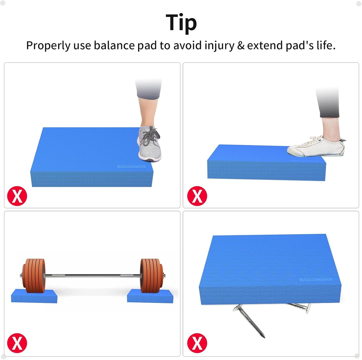 Balance Pad 19.8 * 15.7 * 2.4",XL Balance Pad for Physical Therapy,Extra Large Foam Balance Board Stability Pad for Rehabilitation Core Training Stretching Mobility