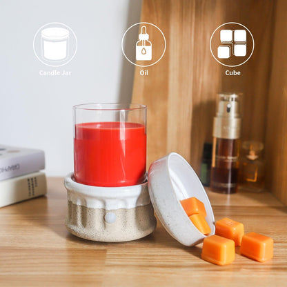 VICTORIA AROMA Ceramic Wax Melt Warmer 3-in-1 Candle Wax Warmer for Scented Wax Melter Electric Fragrance Wax Burner for Home Office Bedroom Gift & Decor…