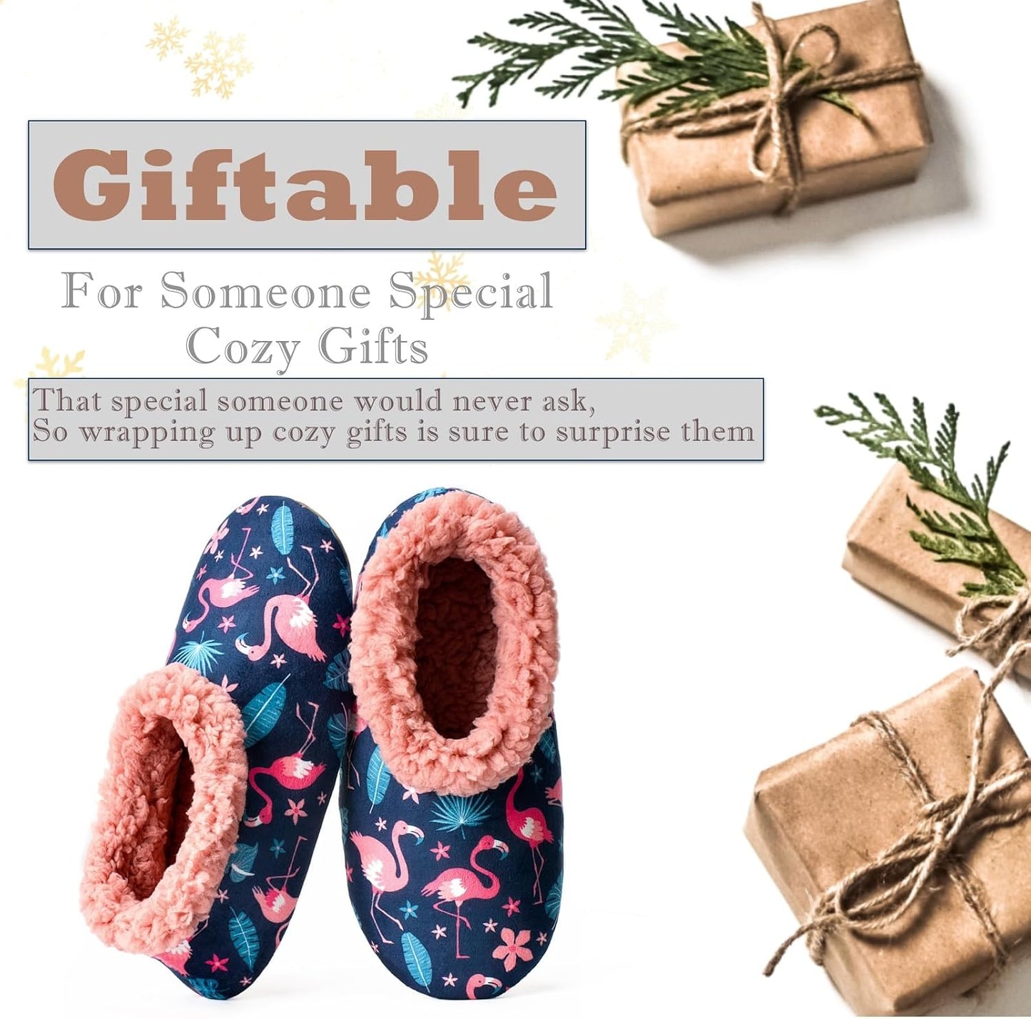 Cozylook Fuzzy Slippers for Women Indoor Soft Sole Slipper Socks with Non Slip Grippers Warm Fluffy