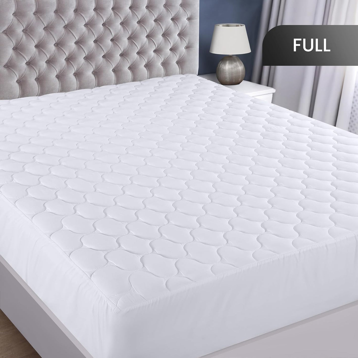 Utopia Bedding Waterproof Mattress Protector, Queen Mattress Pad, Noiseless Quilted Fitted Cover with Deep Pocket Stretches up to 16 Inches (White)