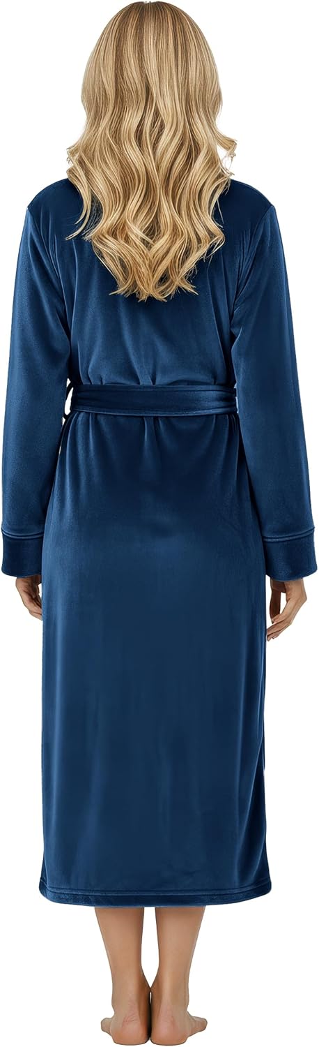 NY Threads Premium Womens Robe, Plush Fleece Long Bath Robe for Women, Fluffy Soft Women's Bathrobe