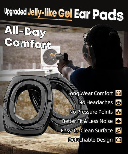ZOHAN Electronic Shooting Earmuffs Built in Ambient Sound Amplifier, Hearing Protection for Shooters, NRR 23dB Noise Reduction, Ideal Gun Range Ear Protection Headphones for Hunting-Black&Purple