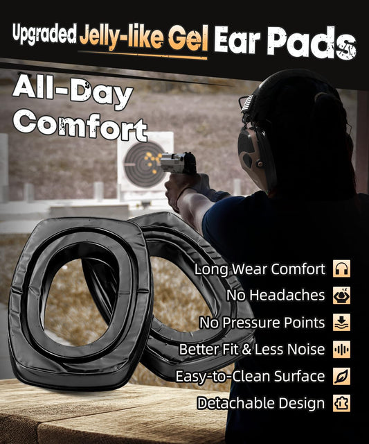 ZOHAN Electronic Shooting Earmuffs Built in Ambient Sound Amplifier, Hearing Protection for Shooters, NRR 23dB Noise Reduction, Ideal Gun Range Ear Protection Headphones for Hunting-Black&Purple