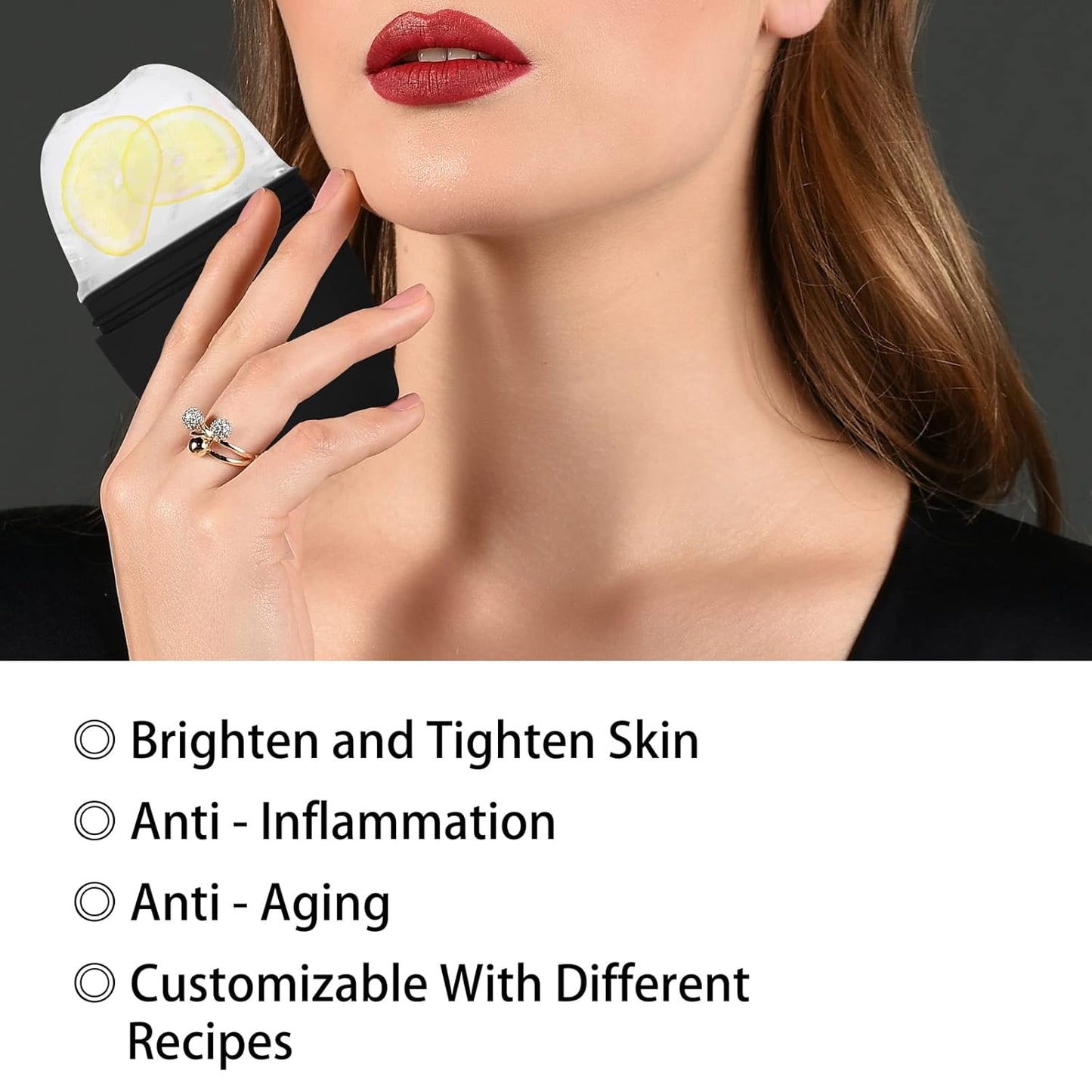 Evmliy 2Pack Ice Face Roller, Silicone Ice Roller for Face to Tighten and Lift Skin, for Face & Eye Puffiness Relief, Reusable Facial Mold for Neck to Enhance Natural Glow, Skin Care for Women Beauty