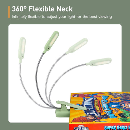 VAVOFO Clip On Book Light for Bed Kids, 7 LED Reading Light with 9-Level Warm Cool White Daylight, Eye Care Lamp with Power Indicator for Bookworms (Blue)