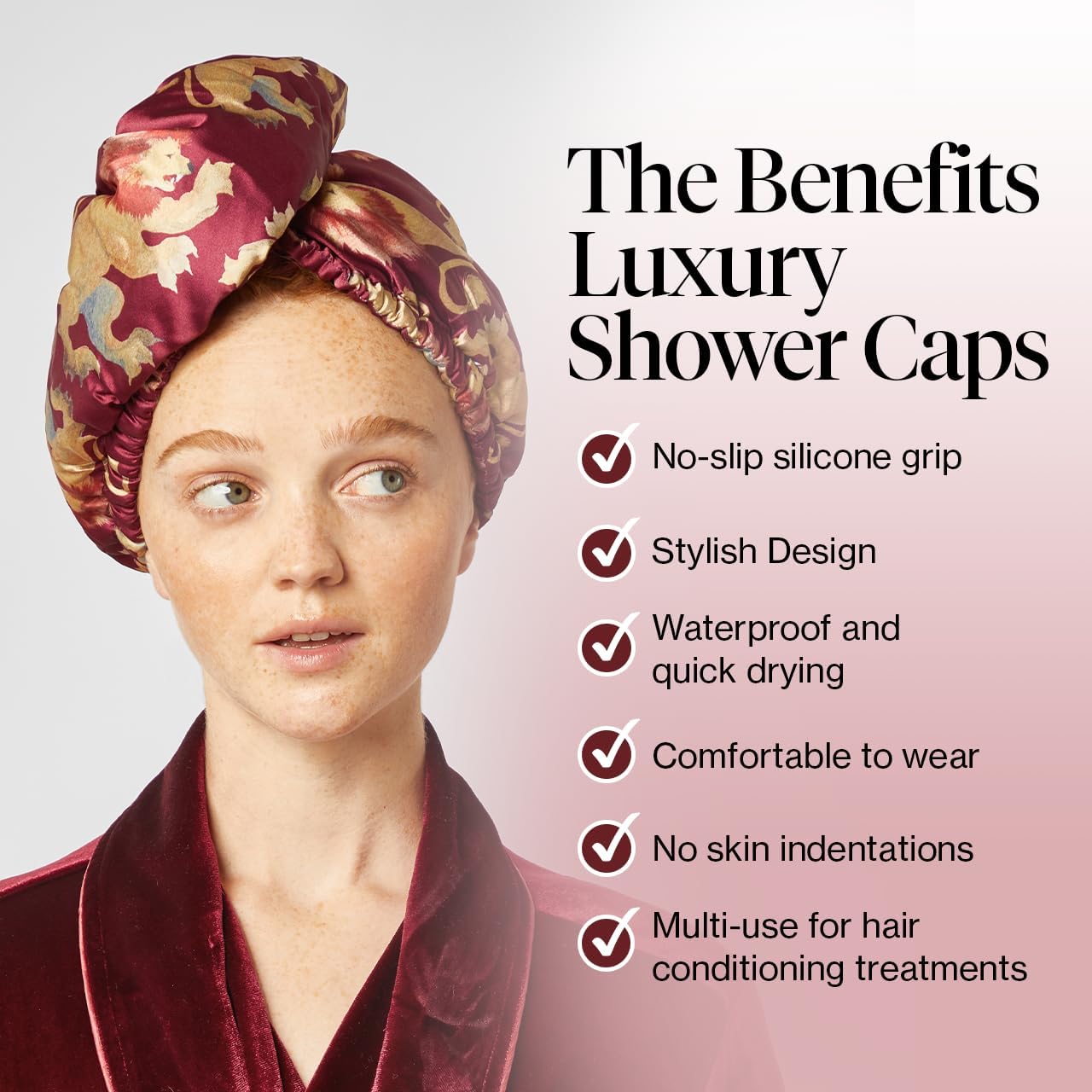 Kitsch Microfiber Hair Towel Wrap for Women – Ultra Absorbent Microfiber Bath Towels for Wet, Curly, Long or Short Hair – Anti-Frizz Hair Wrap, Great Hair Products Gift for Women – Pink