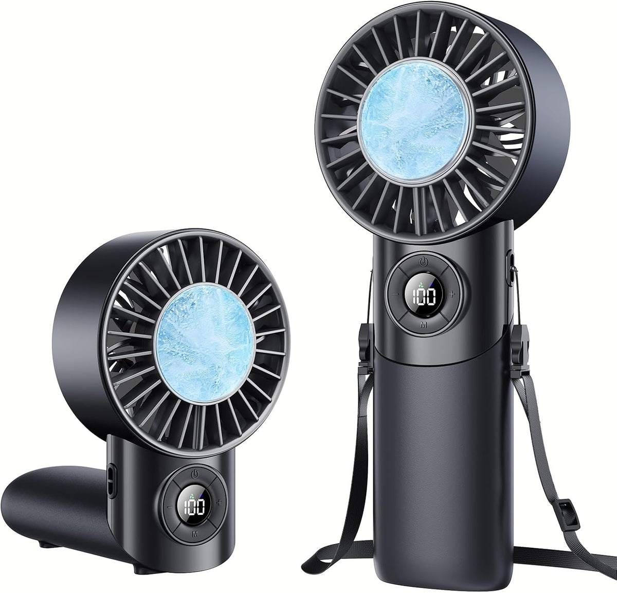 Portable Handheld Fan with Semiconductor Ice Cooling, 5 Seconds Cool Down