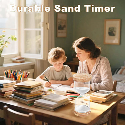1 Minute Sand Timer, Wooden Sand Hourglass, Small Blue Hourglass, Sandglass Clock 1 Min for Classroom,Game,Decorative (Black)