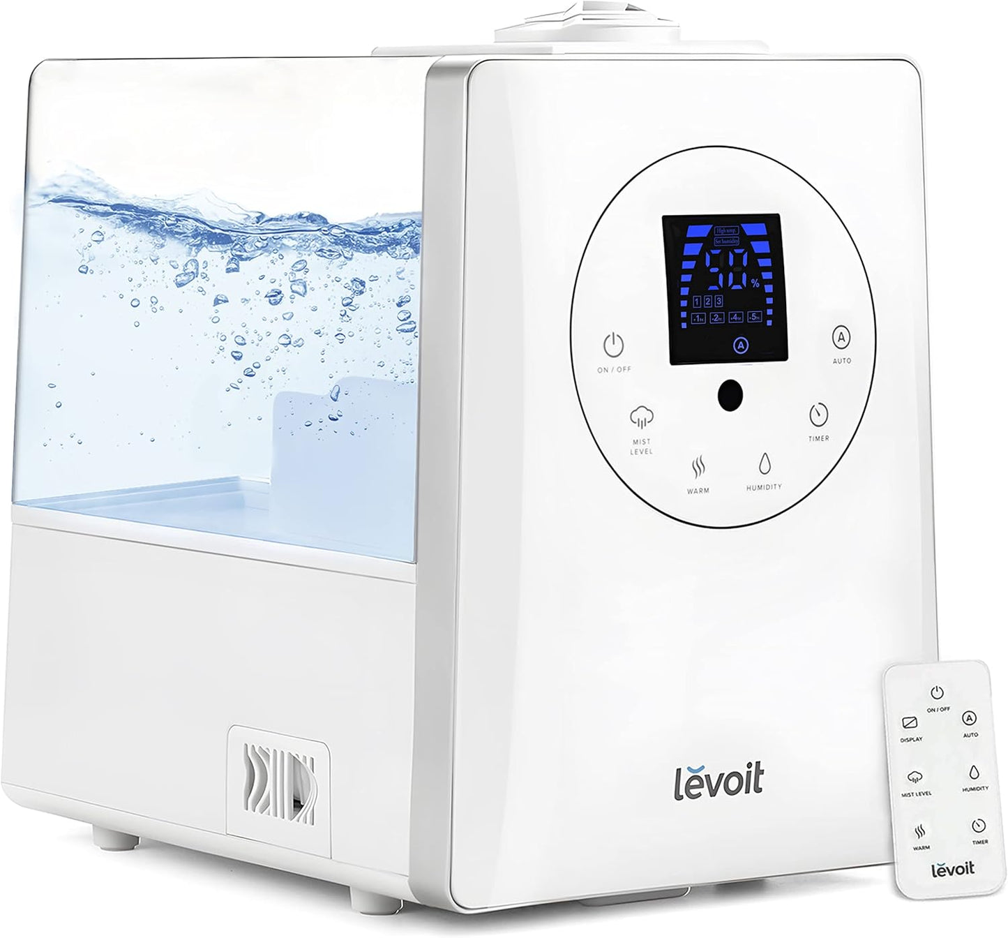 LEVOIT OasisMist 1000S (10L) Smart Humidifier for Home Large Room Bedroom, Last 100 Hours Suitable for Indoor Plant, Cover up to 600ft², Easy Top Fill, Remoter & Voice Control, Auto Mode, Quiet, White