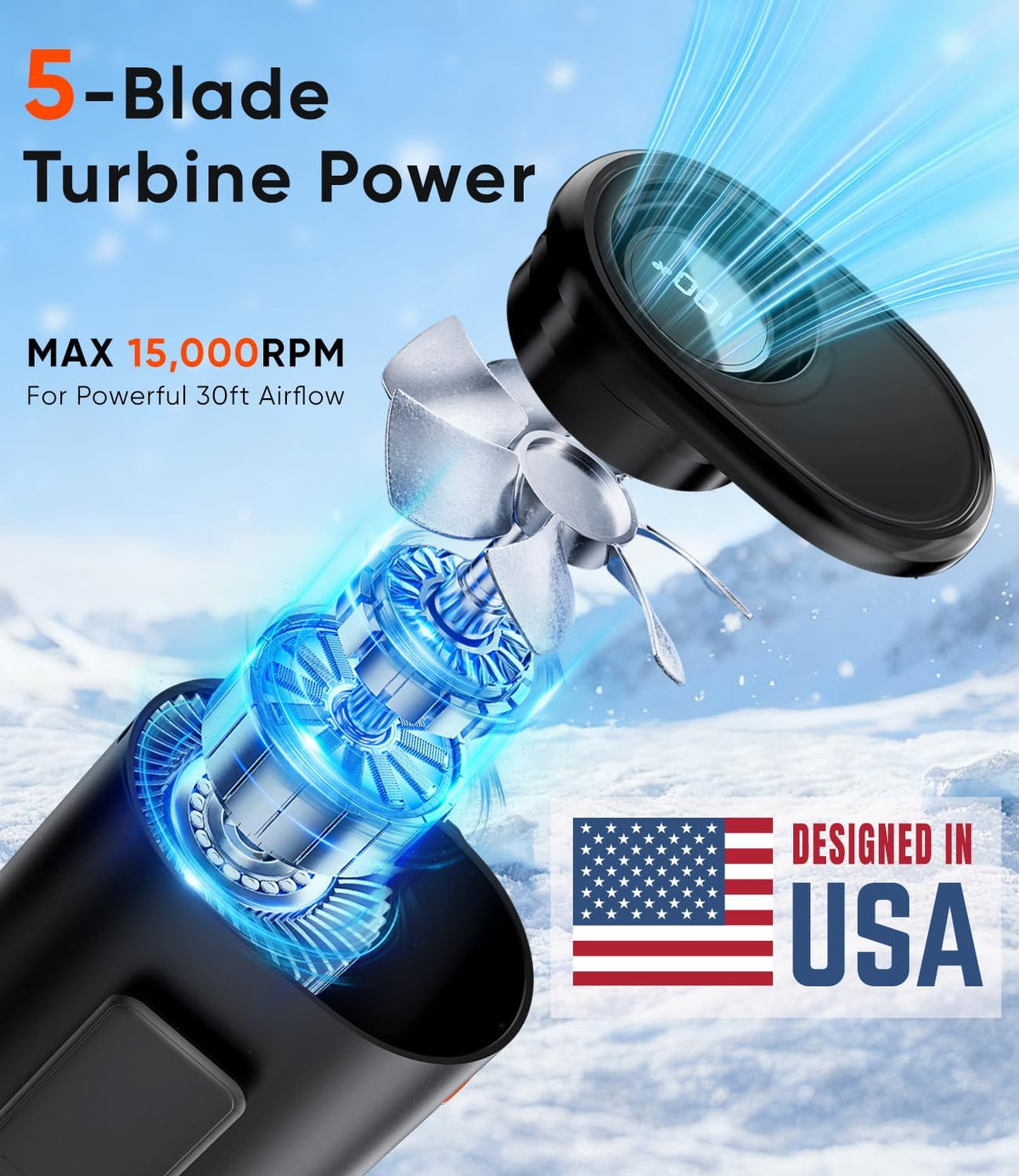 AI Portable Waist Fan, 15,000RPM, 30H Cooling Hands-Free Personal Fan