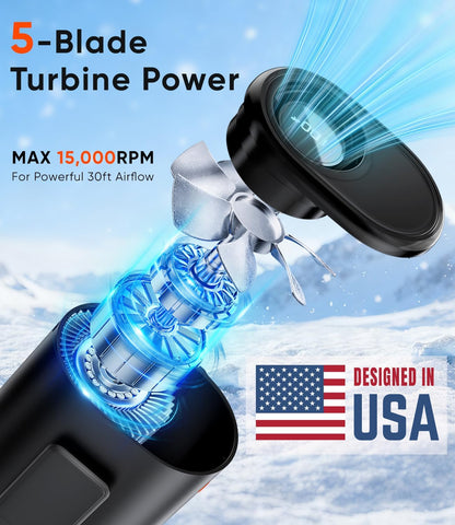 AI Portable Waist Fan, 15,000RPM, 30H Cooling Hands-Free Personal Fan
