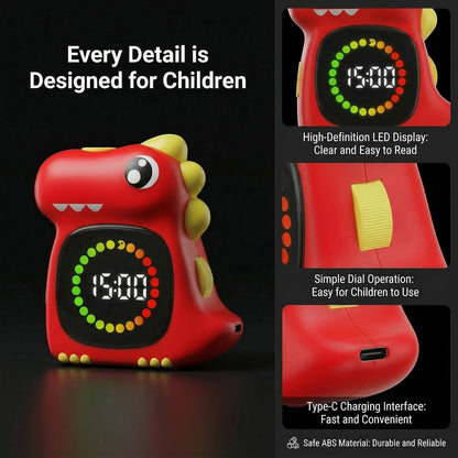 Visual Timer for Kids 99 Minute Digital Potty Training Timer for Homeschool | Dual sound; Dinosaur Look; Long Battery Life