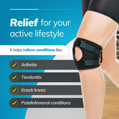 BraceAbility Patella Knee Brace for Women and Men - Patella Stabilizer Brace for Kneecap Dislocation, Patellofemoral Pain, Runners Knee, Tendonitis, MCL LCL Arthritis, Patellar Tendon, ACL (XS)
