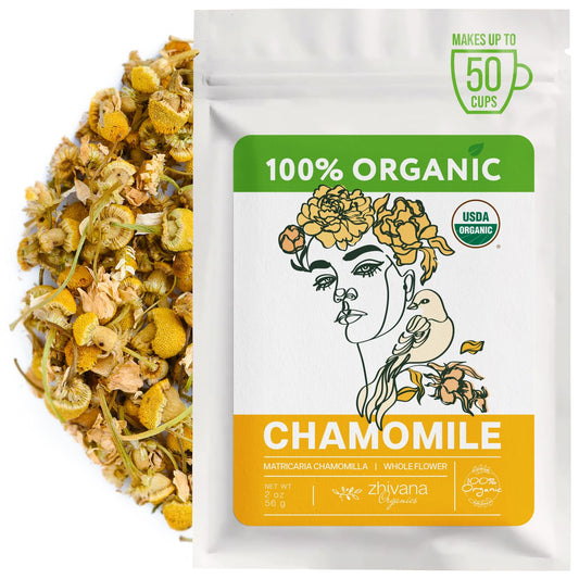 Organic Chamomile Tea Loose Leaf - Manzanilla Orgánica - Herbal Tea (2oz.)