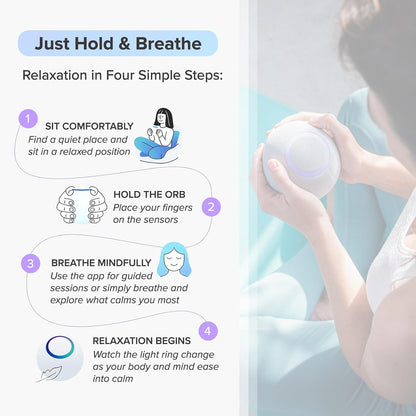 Reflect Orb: Smart Tracker for Stress Relief & Mental Health. Biofeedback Device to Enhance Focus, Reduce Anxiety, Support ADHD, Master Meditation & Mindfullness, Emotional Regulation Self-Care Gift