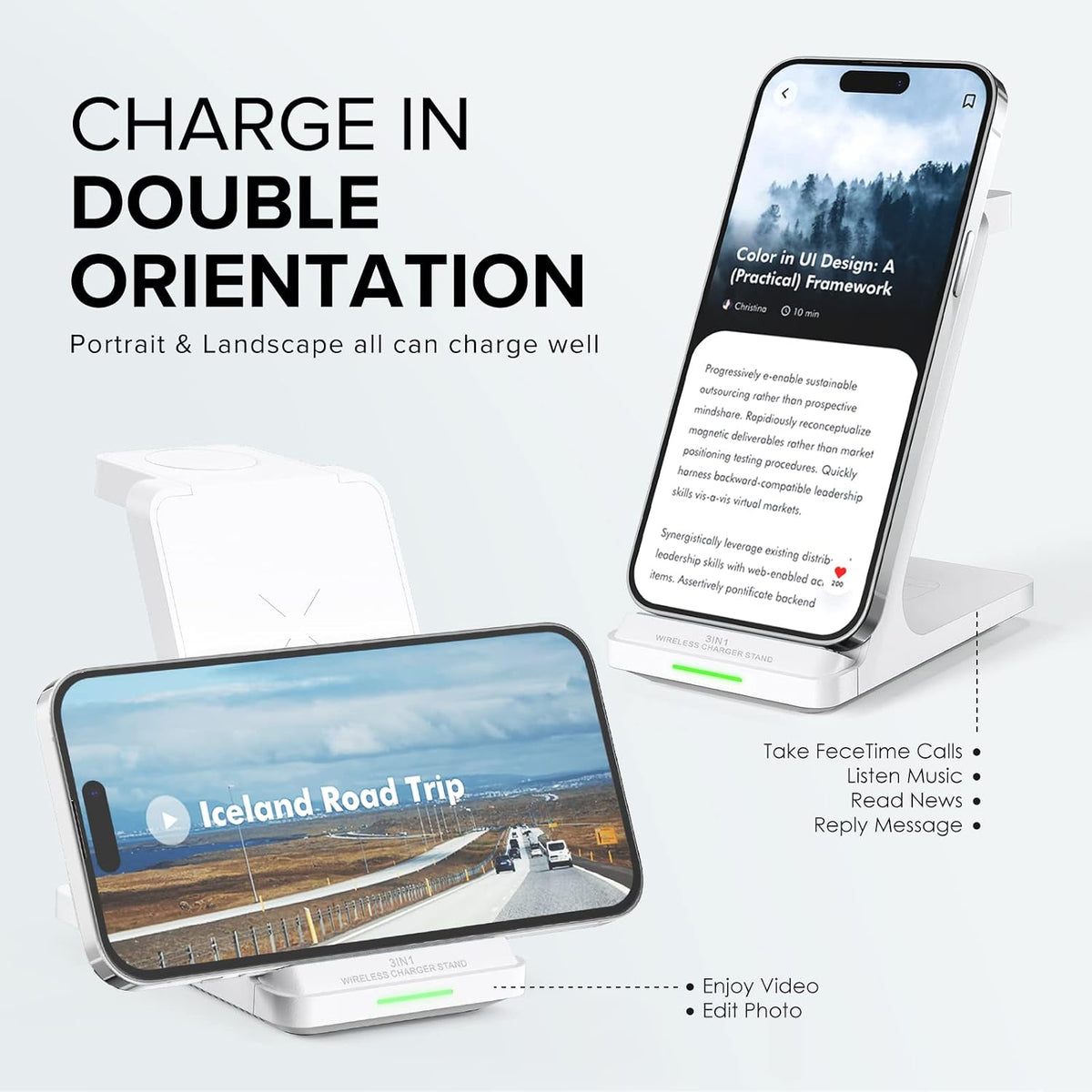 3 in 1 Fast Wireless Charging Station for Multiple Apple Devices