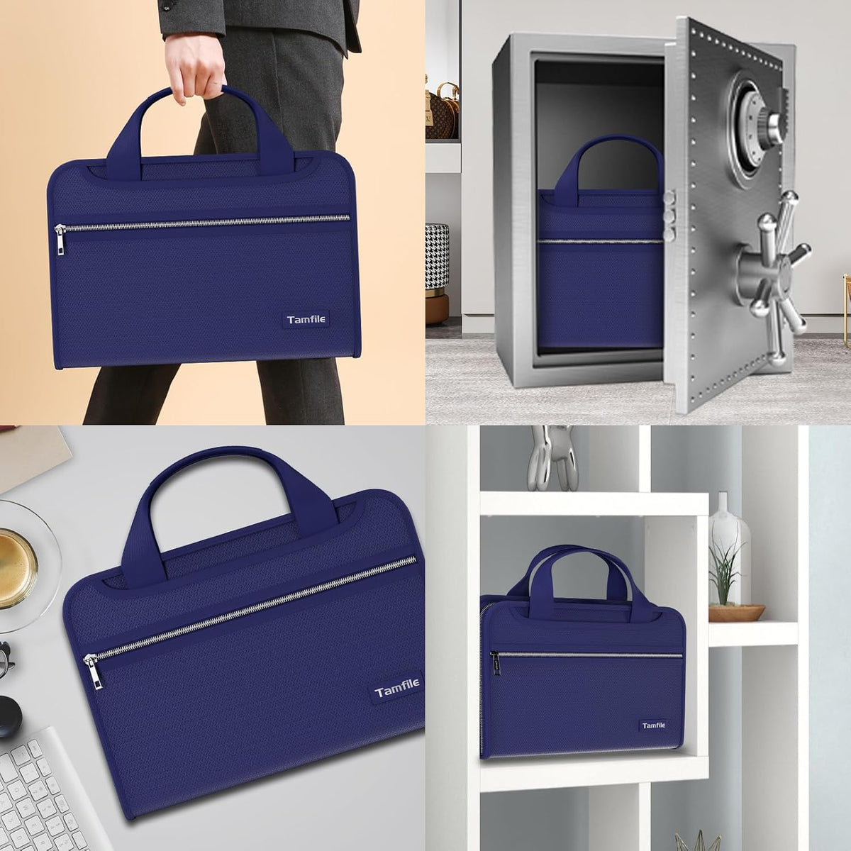 Tamfile Fireproof Accordion File Folder with Handle, Document Organizer