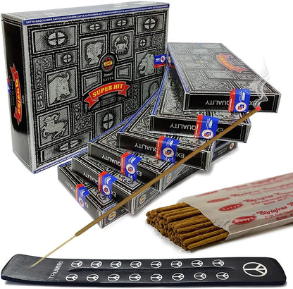 TRUMIRI Incense Stick Holder Bundle with Satya Sai Baba Nagchampa 250g Bulk Incense Sticks Nag Champa Agarbatti - Pack of 1 (Approx 250 Insence-Sticks)