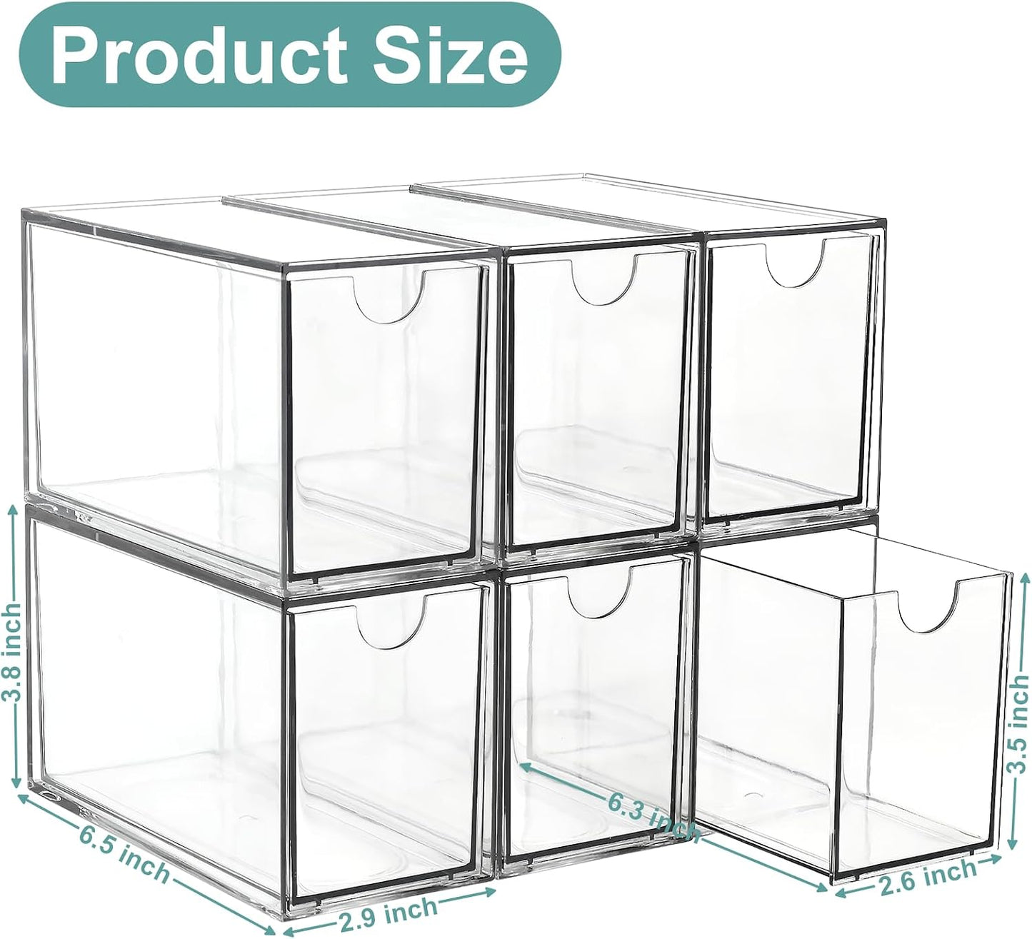 LANLISA Acrylic 6 Pack Tea Bag Organizer and Storage