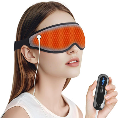 Heated Eye Mask Warm Eye Compress for Dry Eyes - Cordless Electric Heat Eye Mask with Temperature Timer Control Heating Pad for Dry Eye Relief, Stye, Blepharitis, Improve Sleep