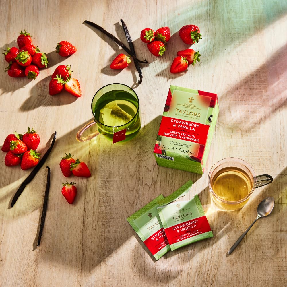 Taylors of Harrogate Strawberry & Vanilla Green Tea, 20ct (Pack of 1)