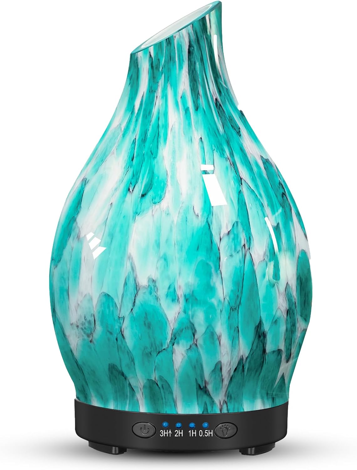 120ML Essential Oil Diffuser, 3D Glass Aromatherapy Diffuser with Auto Shut-Off and 7 Color LED Lights, Ultrasonic Mist Humidifier with 4 Timer for Home Office Bedroom (3D Fireworks)