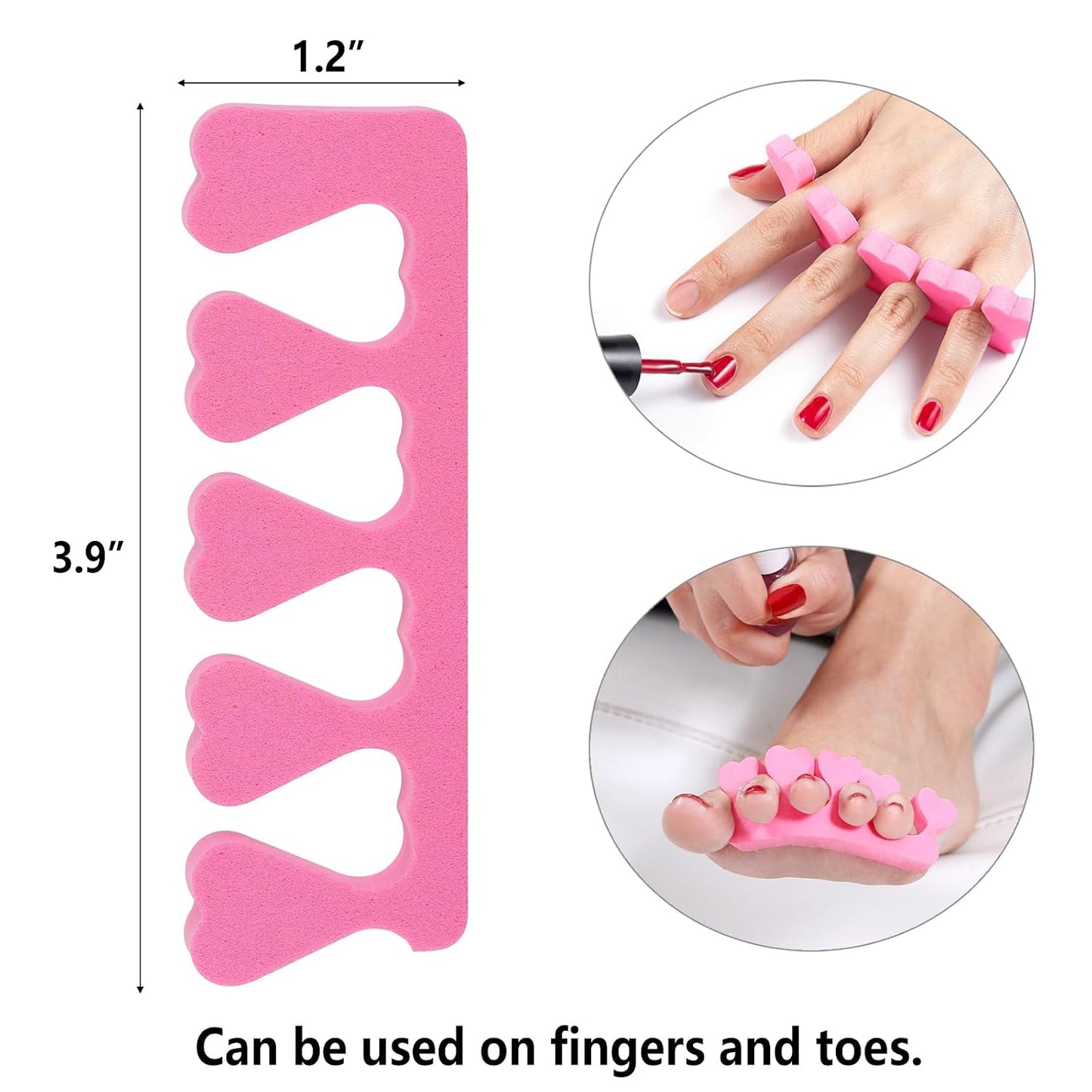 Toe Separators Set - 52 Pieces Premium Pedicure Tool, Spa Party Salon Polishing Separator (Black)