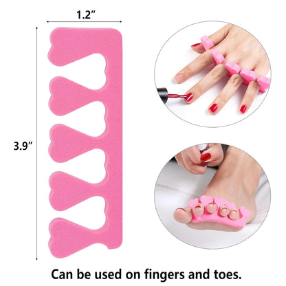 Toe Separators Set - 52 Pieces Premium Pedicure Tool, Spa Party Salon Polishing Separator (Black)