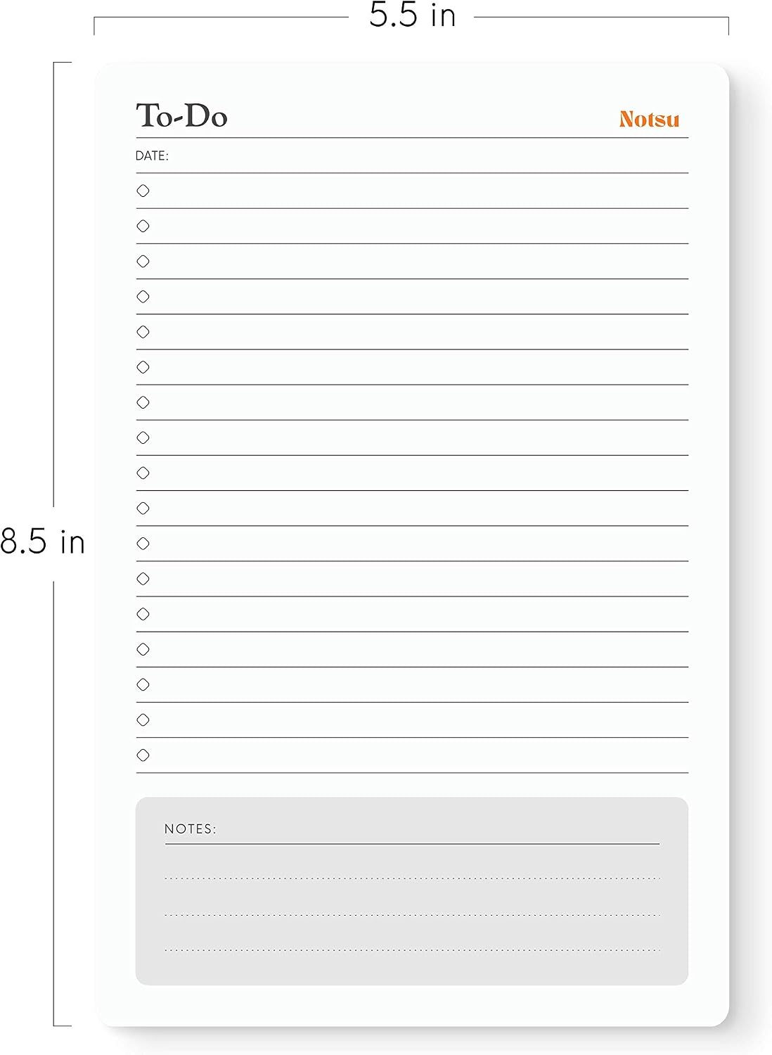 Notsu To Do List Small Desk Notepad 2 Pack 3.9" x 6.3"