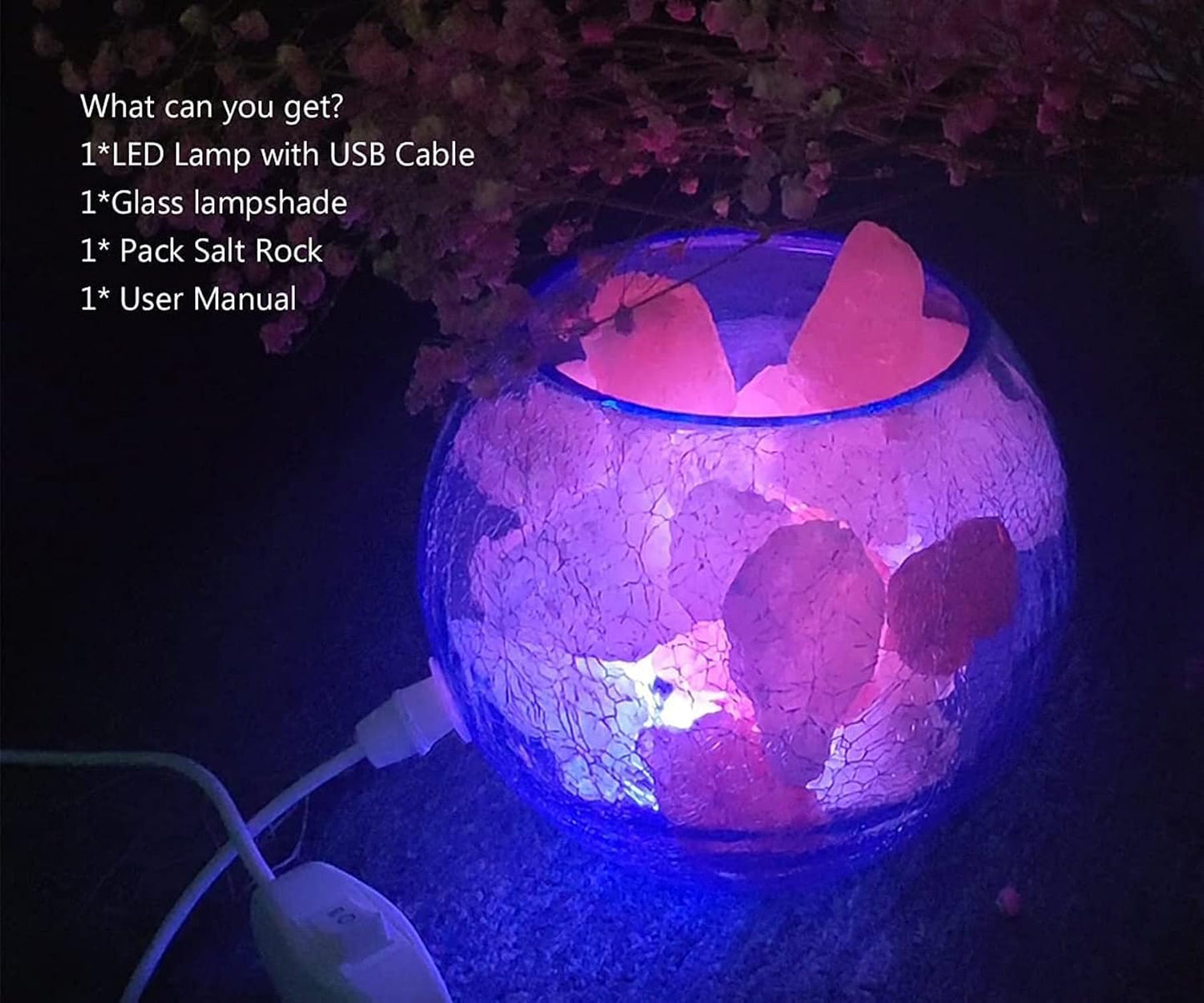 USB Himalayan Salt Lamp with Remote Control, 16 Colors Lighting & 4 Color Changing Mode Salt Rock Lamp, Used for Holiday Gift, Home Deco, Yoga, Office