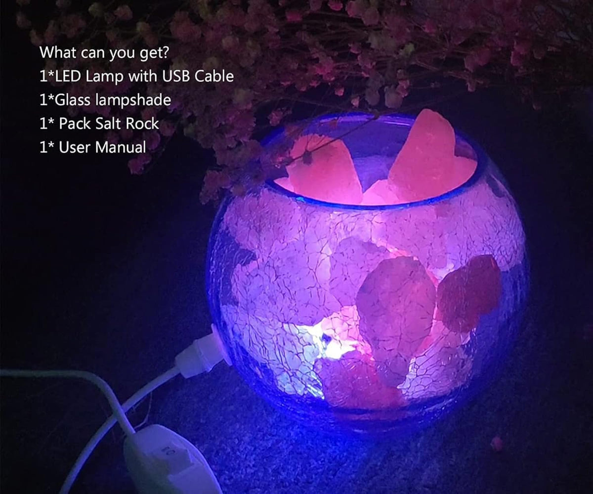 Himalayan Salt Lamp, Remote, 16Colors&4Modes, Home/Yoga/Office