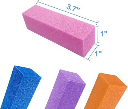 10 Pcs Nail Buffer Block for Acrylic and Natural Nails, 4 Sided Sanding Buffers for Gel Nails Fingernail Shine Buffing Filer Set, Professional Manicure Polisher Buffer Bulk Medium Grit (Purple)