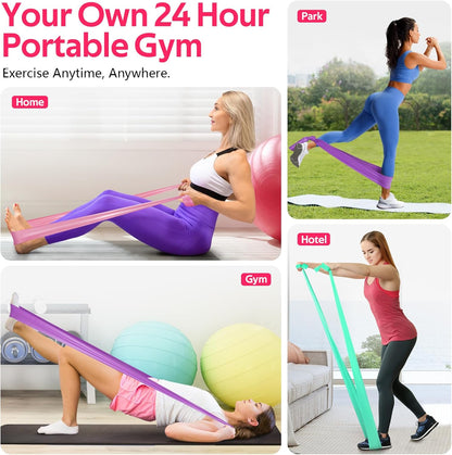 Resistance Bands Set, Exercise Bands for Physical Therapy, Pilates, Yoga