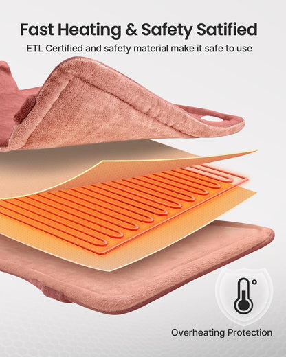 RENPHO Fathers Day Dad Gifts, Electric Heating Pad - 6 Heat Levels for Neck Shoulder and Back, Birthday Gifts for Women Men, Weighted Pad for Snug Fit, ETL Certified, FSA Eligible, 24"x33" Gray