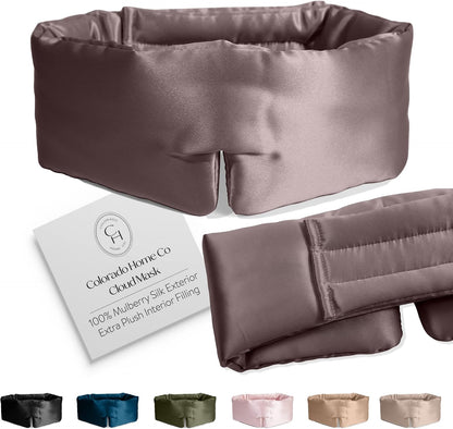 SUNDAYSILKS™ | Adjustable Silk Sleep Mask for Side Sleeper | Cloud-Like Comfort, Weighted for Deep Sleep | Soft Sleep Face Mask for Women & Men, Full Blackout, Cooling Silk Eye Mask for Sleeping