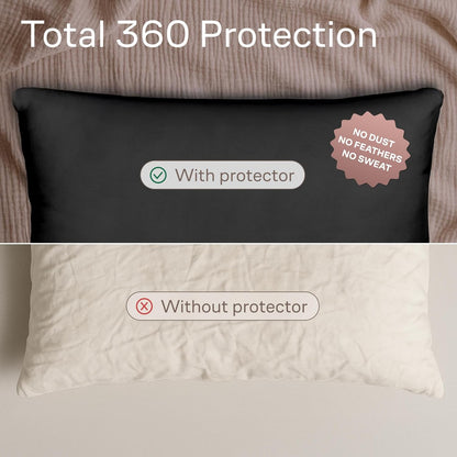 Ultra Soft Pillow Protectors with Zipper Standard Size - Set of 8 Breathable Pillow Covers - 100% Protection Against Stains, Dust & Dirt - Machine Washable (White)